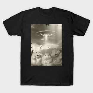 Alien UFO Funny Hamster T-Shirt